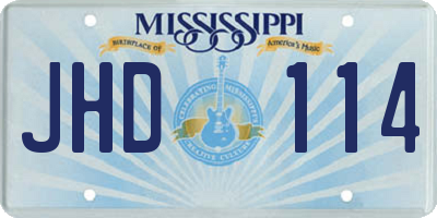MS license plate JHD114