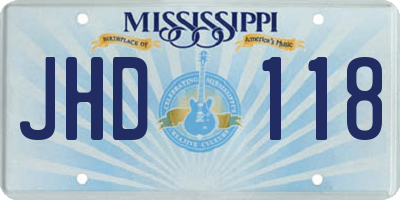 MS license plate JHD118