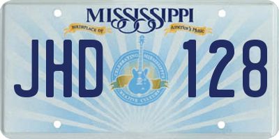 MS license plate JHD128