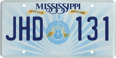 MS license plate JHD131