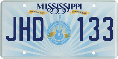 MS license plate JHD133