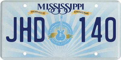 MS license plate JHD140