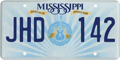 MS license plate JHD142