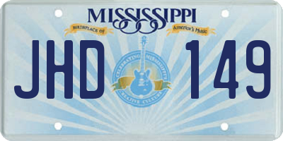 MS license plate JHD149