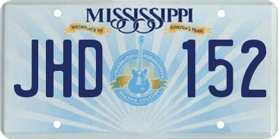 MS license plate JHD152