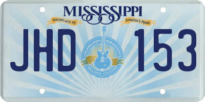 MS license plate JHD153