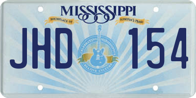 MS license plate JHD154