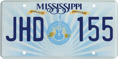 MS license plate JHD155