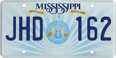 MS license plate JHD162