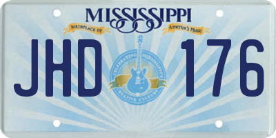 MS license plate JHD176