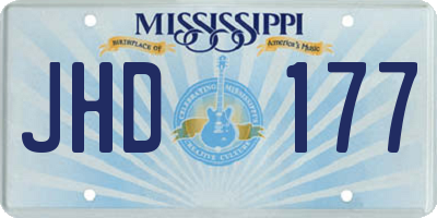 MS license plate JHD177