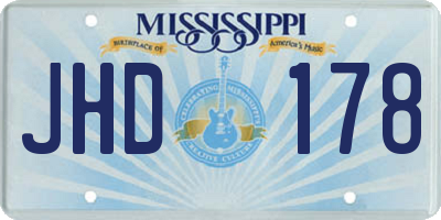MS license plate JHD178