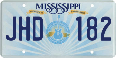 MS license plate JHD182