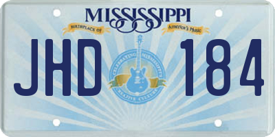 MS license plate JHD184