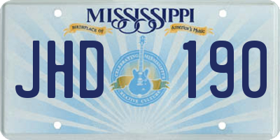 MS license plate JHD190