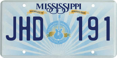 MS license plate JHD191