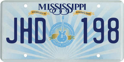 MS license plate JHD198