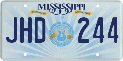 MS license plate JHD244