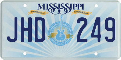 MS license plate JHD249