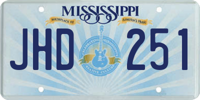 MS license plate JHD251
