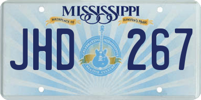 MS license plate JHD267