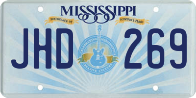 MS license plate JHD269