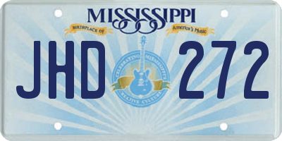 MS license plate JHD272