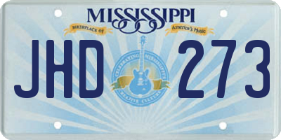 MS license plate JHD273