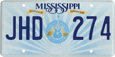 MS license plate JHD274