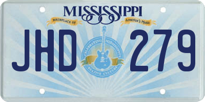 MS license plate JHD279