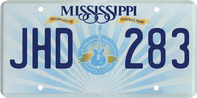 MS license plate JHD283