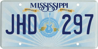 MS license plate JHD297