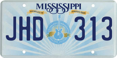 MS license plate JHD313
