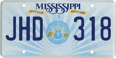 MS license plate JHD318