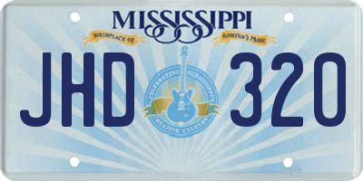 MS license plate JHD320