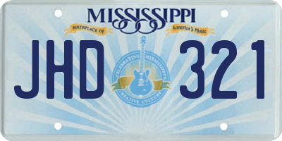 MS license plate JHD321