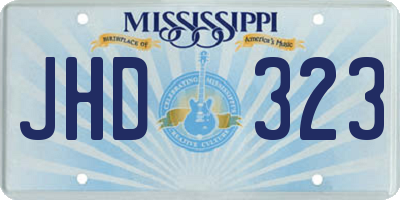 MS license plate JHD323