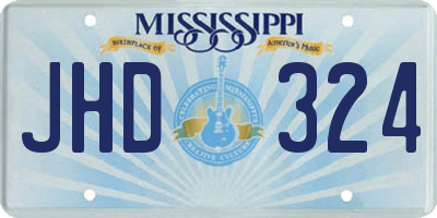 MS license plate JHD324