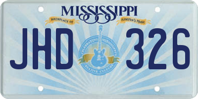 MS license plate JHD326