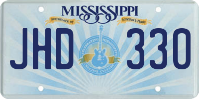 MS license plate JHD330