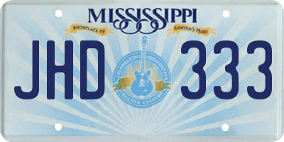 MS license plate JHD333