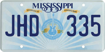 MS license plate JHD335