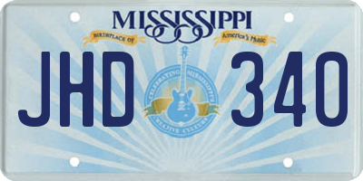 MS license plate JHD340
