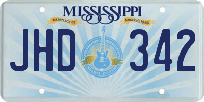 MS license plate JHD342