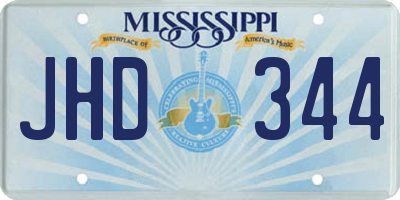 MS license plate JHD344