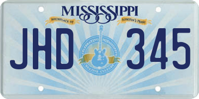 MS license plate JHD345