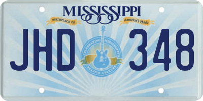 MS license plate JHD348