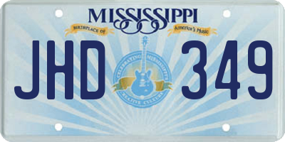 MS license plate JHD349