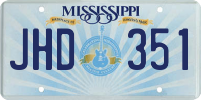 MS license plate JHD351