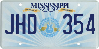 MS license plate JHD354